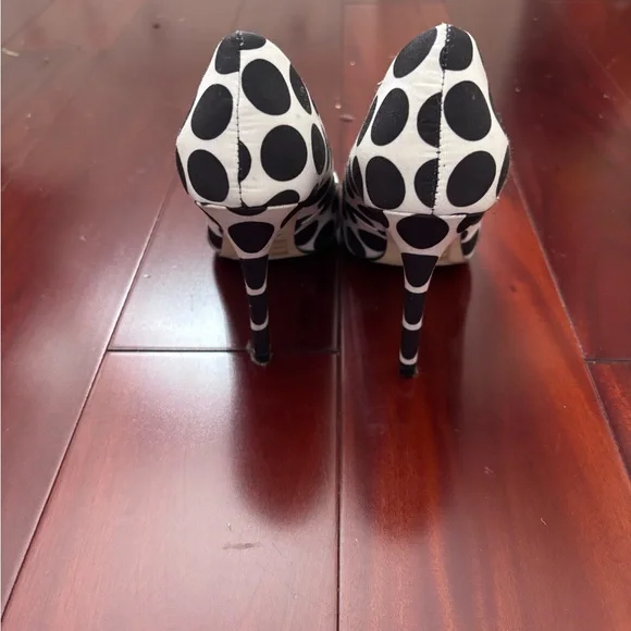 Aldo Black and White Polka Dot Heels - Picture 2 of 4